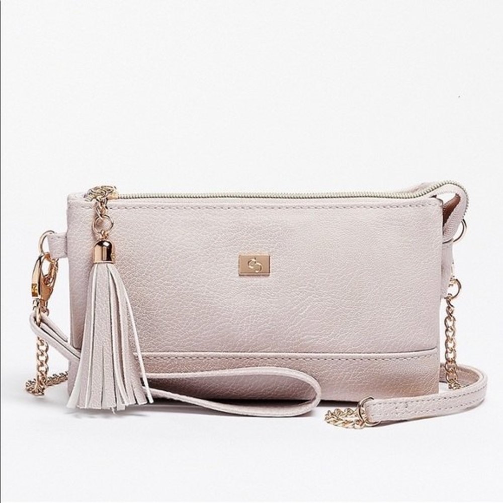 Dress Barn Womens Wristlet Crossbody Shoulder Bag Handbag Pink